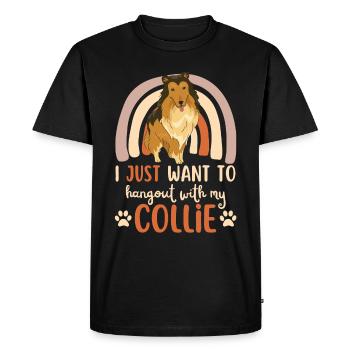 Sweet Collie Lover Kawaii - T-shirt Premium bio Homme - noir - Devant - Nico (187cm)