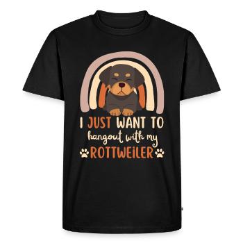 Doux Rottweiler amateur kawaii - T-shirt Premium bio Homme - noir - Devant - Nico (187cm)