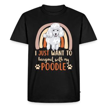 Doux caniche amoureux Kawaii - T-shirt Premium bio Homme - noir - Devant - Nico (187cm)