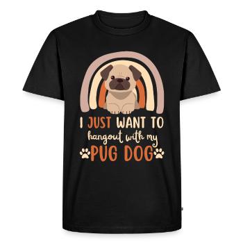 Sweet Pug Lover Kawaii - Men's Premium Organic T-Shirt - black - Front - Nico (187cm)