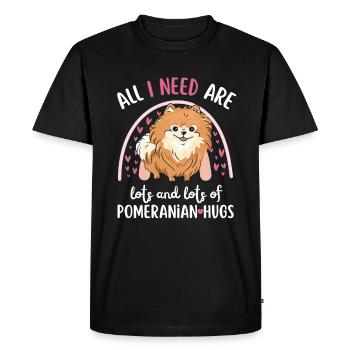 Sweet dwarf spitz lover kawaii - Men's Premium Organic T-Shirt - black - Front - Nico (187cm)