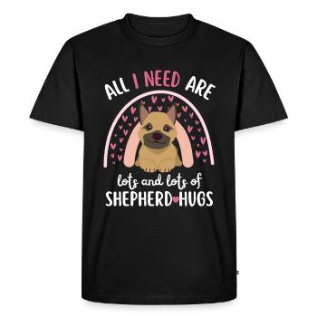 Sweet German Shepherd Lover Kawaii - Men's Premium Organic T-Shirt - black - Front - Nico (187cm)