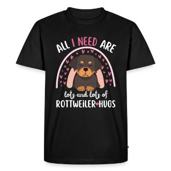 Doux Rottweiler amateur kawaii - T-shirt Premium bio Homme - noir - Devant - Nico (187cm)
