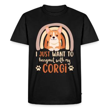 Doux gallois Corgi Lover Kawaii - T-shirt Premium bio Homme - noir - Devant - Nico (187cm)