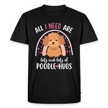 Sweet Poodle Lover Kawaii - Men's Premium Organic T-Shirt - black - Front - Nico (187cm)