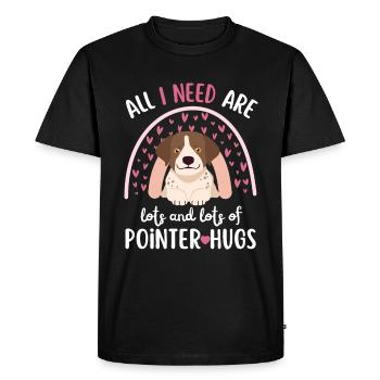 Sweet English Pointer Lover Kawaii - T-shirt Premium bio Homme - noir - Devant - Nico (187cm)