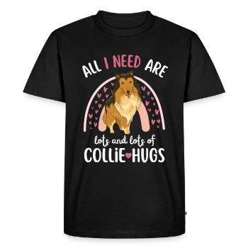 Sweet Collie Lover Kawaii - T-shirt Premium bio Homme - noir - Devant - Nico (187cm)