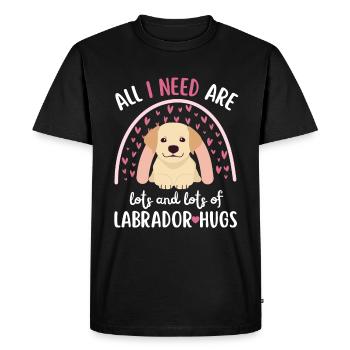 Sweet Labrador Retriever Lover Kawaii - T-shirt Premium bio Homme - noir - Devant - Nico (187cm)