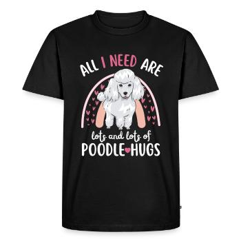 Doux caniche amoureux Kawaii - T-shirt Premium bio Homme - noir - Devant - Nico (187cm)