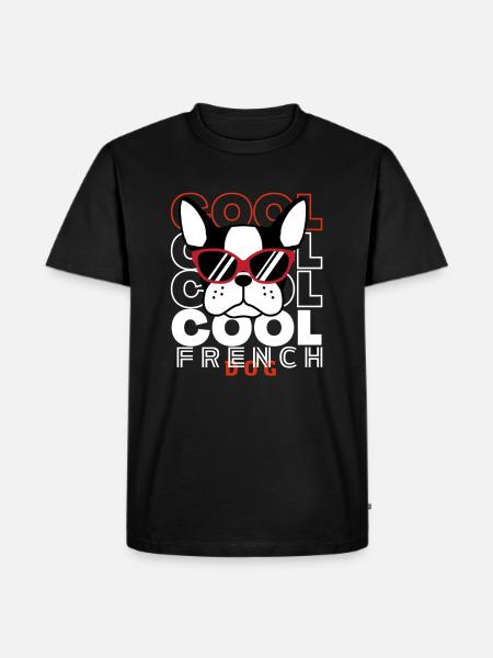 Cool French dog - Men's Premium Organic T-Shirt - black