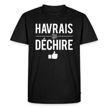 Havrais qui déchire habitant havre humour - T-shirt Premium bio Homme - noir - Devant - Nico (187cm)
