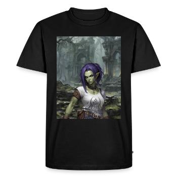 Sharvin the Orc in the Swamp Ruins - Men's Premium Organic T-Shirt - black - Front - Nico (187cm)