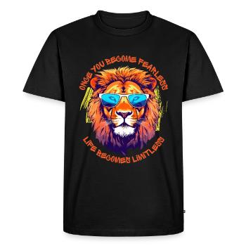 Once You Become Fearless - Life Becomes Limitless - Men's Premium Organic T-Shirt - black - Front - Nico (187cm)