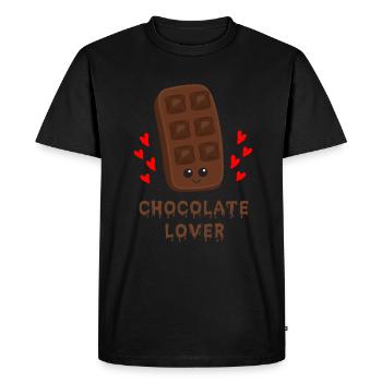 Chocolate - Men's Premium Organic T-Shirt - black - Front - Nico (187cm)