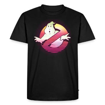 SOS Fantômes Rétro Néon Logo - T-shirt Premium bio Homme - noir - Devant - Nico (187cm)