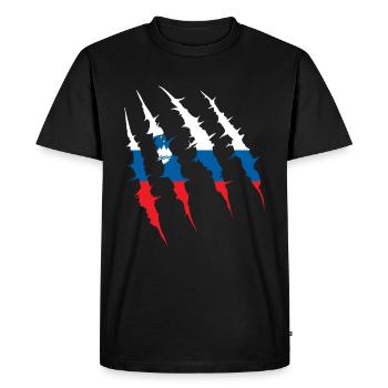 Slovenia Flag Claw Track Countries Flag Team Fan - Men's Premium Organic T-Shirt - black - Front - Nico (187cm)