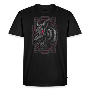 Viking Age - Fenrir Wolf Fenriswolf - Men's Premium Organic T-Shirt - black - Front - Nico (187cm)