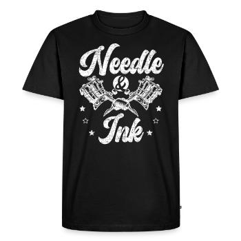 Tatouage à l’aiguille et à l’encre Tatoueur Tatoueur - T-shirt Premium bio Homme - noir - Devant - Nico (187cm)