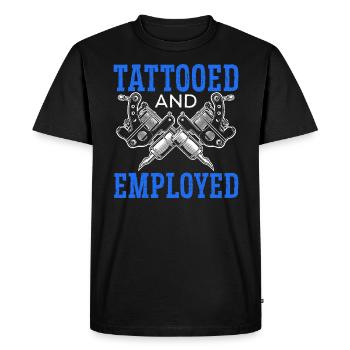 Tatoué et employé tatouage tatouage encre junkie - T-shirt Premium bio Homme - noir - Devant - Nico (187cm)