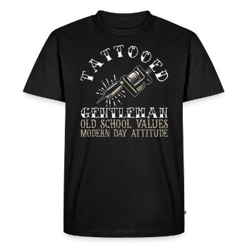 Tatouage Gentleman Modern Day Attitude Tattoo - T-shirt Premium bio Homme - noir - Devant - Nico (187cm)