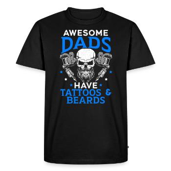 Les papas géniaux ont des tatouages et des barbes meilleur papa - T-shirt Premium bio Homme - noir - Devant - Nico (187cm)