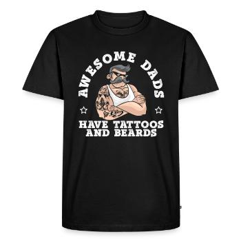 Les papas géniaux ont des tatouages et des barbes meilleur papa - T-shirt Premium bio Homme - noir - Devant - Nico (187cm)
