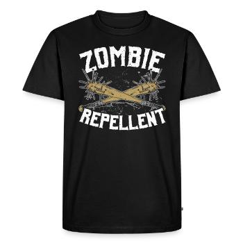 Zombie répulsif Happy Halloween Trick ou Traitement - T-shirt Premium bio Homme - noir - Devant - Nico (187cm)