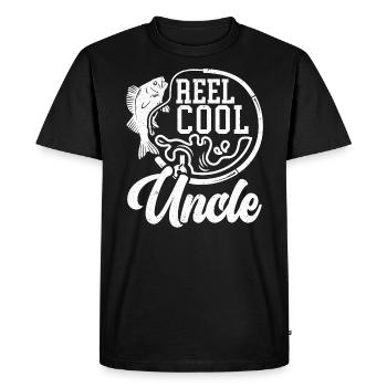 Reel Cool Uncle Fisher Fisherman Best Uncle Ever - Men's Premium Organic T-Shirt - black - Front - Nico (187cm)