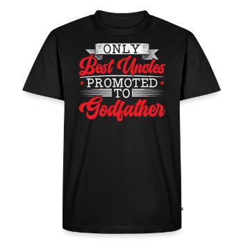 Only Best Uncles Promoted To Godfather Best Uncle - Men's Premium Organic T-Shirt - black - Front - Nico (187cm)