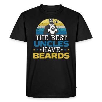 The Best Uncles Have Beards Bearded Uncle - Men's Premium Organic T-Shirt - black - Front - Nico (187cm)