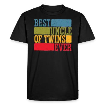 Best Uncle Of Twins Proud Uncle Best Uncle Ever - Men's Premium Organic T-Shirt - black - Front - Nico (187cm)