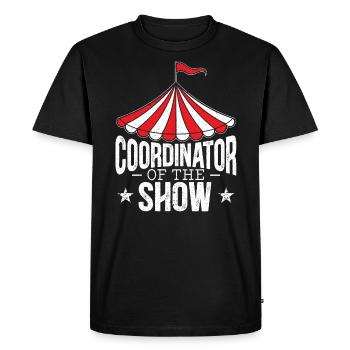 Coordinatrice du Spectacle Cirque Événement Carnaval - T-shirt Premium bio Homme - noir - Devant - Nico (187cm)