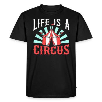 La vie est un maître de piste de carnaval de sécurité de cirque - T-shirt Premium bio Homme - noir - Devant - Nico (187cm)