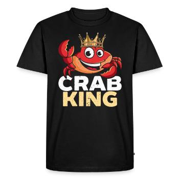 Crab King Crabulous Crabby Crab Whisperer - Men's Premium Organic T-Shirt - black - Front - Nico (187cm)