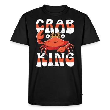 Crab King Crabulous Crabby Crab Whisperer - Men's Premium Organic T-Shirt - black - Front - Nico (187cm)