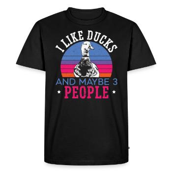 J’aime les canards et peut-être 3 personnes duckling duck - T-shirt Premium bio Homme - noir - Devant - Nico (187cm)