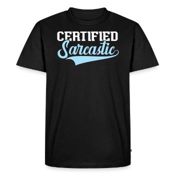 Sarcasme sarcastique certifié Humour Blagues humoristiques - T-shirt Premium bio Homme - noir - Devant - Nico (187cm)