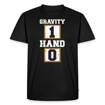 Gravity 1 Hand 0 Broken Hand Injury Recovery - Men's Premium Organic T-Shirt - black - Front - Nico (187cm)