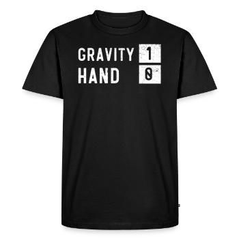 Gravity 1 Hand 0 Broken Hand Injury Recovery - Men's Premium Organic T-Shirt - black - Front - Nico (187cm)