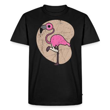Injured Flamingo Broken Leg Injury Recovery - Men's Premium Organic T-Shirt - black - Front - Nico (187cm)