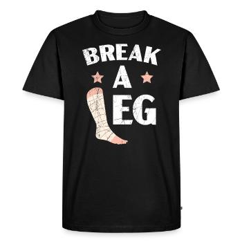 Break A Leg Broken Leg Injury Recovery Rehab - Men's Premium Organic T-Shirt - black - Front - Nico (187cm)
