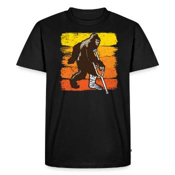 Injured Bigfoot Broken Leg Injury Recovery Rehab - Men's Premium Organic T-Shirt - black - Front - Nico (187cm)