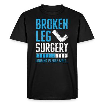 Chirurgie de la jambe cassée Charge Récupération de blessure Rehab - T-shirt Premium bio Homme - noir - Devant - Nico (187cm)