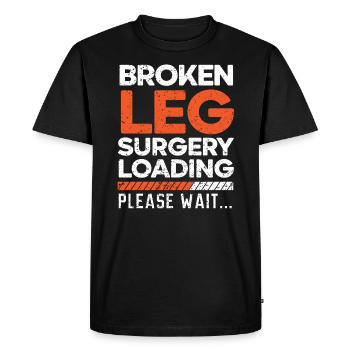 Chirurgie de la jambe cassée Charge Récupération de blessure Rehab - T-shirt Premium bio Homme - noir - Devant - Nico (187cm)