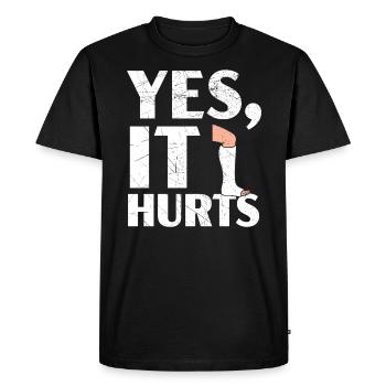 Oui ça fait mal à la jambe cassée Récupération de blessure - T-shirt Premium bio Homme - noir - Devant - Nico (187cm)