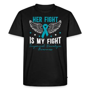 Son combat est mon combat De névralgie du trijumeau - T-shirt Premium bio Homme - noir - Devant - Nico (187cm)