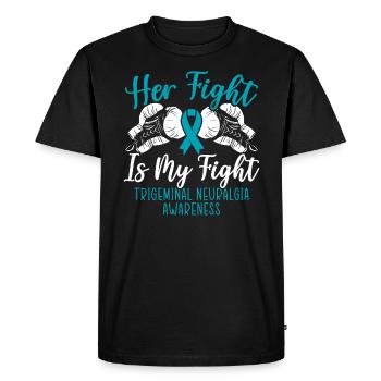 Son combat est mon combat De névralgie du trijumeau - T-shirt Premium bio Homme - noir - Devant - Nico (187cm)