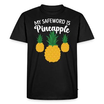 My Safeword Is Pineapple Summer Tropical Fruit - Men's Premium Organic T-Shirt - black - Front - Nico (187cm)