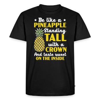 Pineapple Lover Hello Summer Tropical Fruit - Men's Premium Organic T-Shirt - black - Front - Nico (187cm)