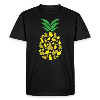 Pineapple Lover Hello Summer Vacation Rabbit Owner - Men's Premium Organic T-Shirt - black - Front - Nico (187cm)